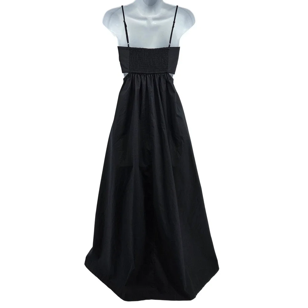 Abercrombie‎ & Fitch Bubble Top Cutout Maxi Dress Black S Tall Summer Chic